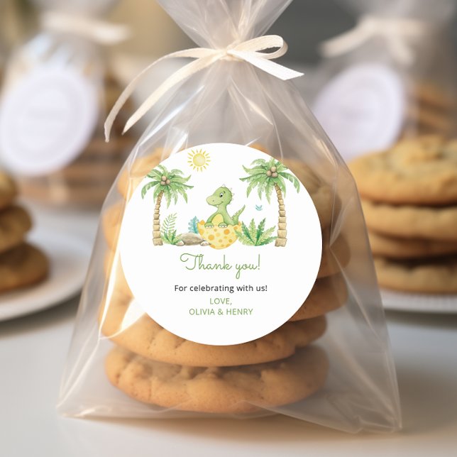 Sticker Rond Baby shower Dinosaur (Créateur téléchargé)