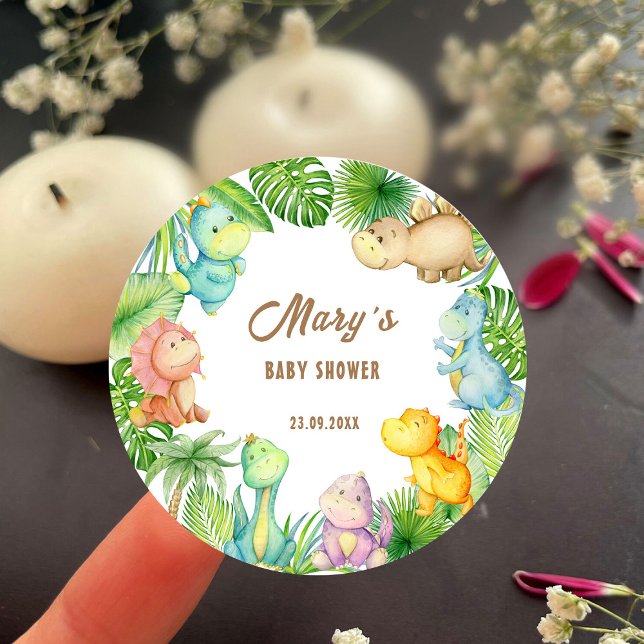 Sticker Rond Baby shower Dinosaur (Créateur téléchargé)