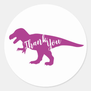 Sticker Rond Baby shower Dinosaur rose