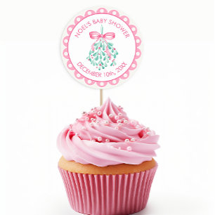 Sticker Rond Baby shower d'invités Blue Mistletoe Boy Livre d'o