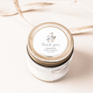 Sticker Rond Baby shower d'oie