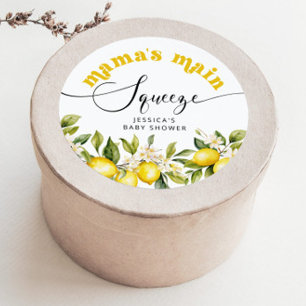 Sticker Rond Baby shower du bébé de la maman citron son chéri