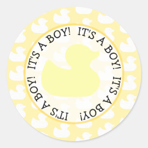 Sticker Rond Baby shower en caoutchouc Duckie
