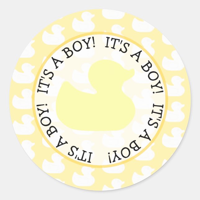 Sticker Rond Baby shower en caoutchouc Duckie (Devant)
