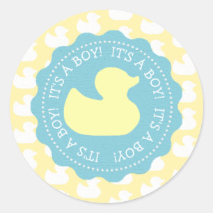 Sticker Rond Baby shower en caoutchouc Duckie