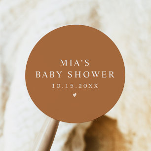 Sticker Rond BABY SHOWER en terre cuite MIA Arched Boho