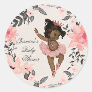 Sticker Rond Baby shower ethnique de guirlande d'aquarelle de