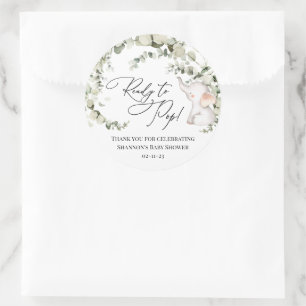 Sticker Rond Baby shower Eucalyptus Eucalyptus Neutre Genre