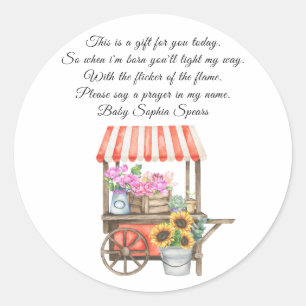 Sticker Rond Baby shower fait localement - prière