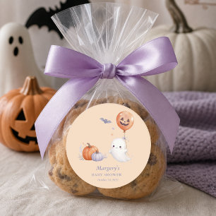 Sticker Rond Baby Shower Fantôme d'Halloween