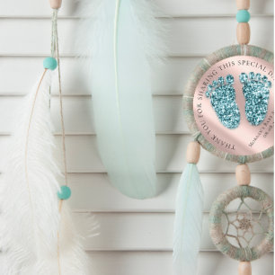 Sticker Rond Baby shower Favoriser Parties scintillant de remer