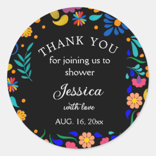 Sticker Rond Baby shower Fiesta Parti mexicain faveur autocolla