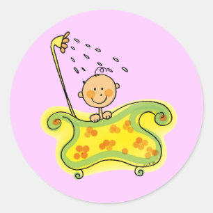 Sticker Rond Baby shower (fille)