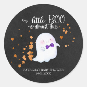 Sticker Rond Baby shower Fille Halloween Fantôme Charmant