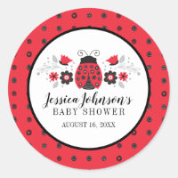 Baby Shower Fille Mignonne Rouge Coccinelle