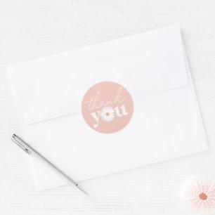 Sticker Rond Baby shower Fille Rose Boho Daisy Floral