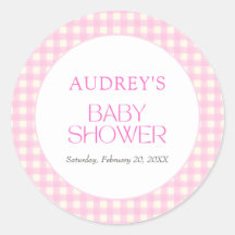 Baby shower fille rose classique En vichy
