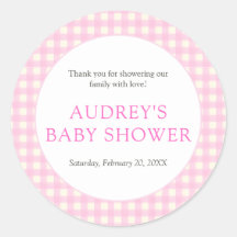 Baby shower fille rose classique En vichy
