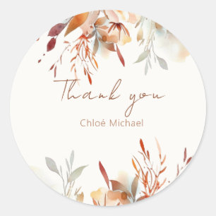Sticker Rond Baby shower fleur sauvage Boho