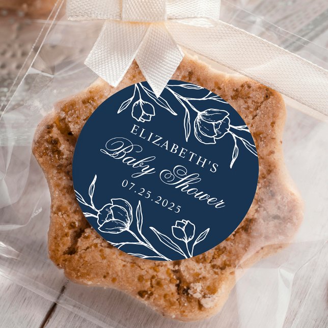 Sticker Rond Baby shower floral (Créateur téléchargé)