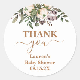 Sticker rond Baby shower Floral Boho