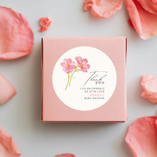 Sticker Rond Baby shower floral Fleur sauvage de Bohême