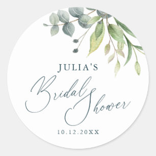 Sticker Rond Baby Shower Floral Moderne Aquarelle