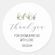 Baby shower floral mou Merci Favoriser