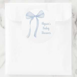 Sticker Rond Baby shower Garçon bleu