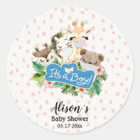 Baby shower garçon | Cute Gold Safari animaux amis