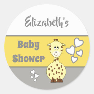 Sticker Rond Baby shower girafe mignonne Fête Faveur