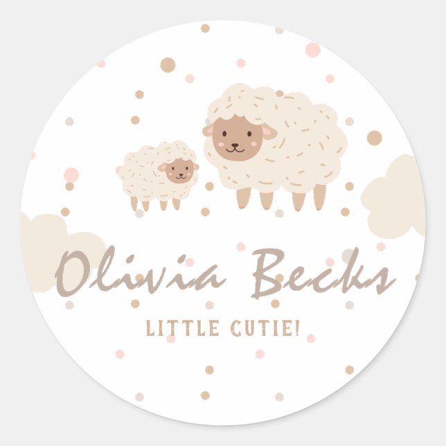 Sticker Rond Baby shower Illustratif Cream Pastel (Devant)
