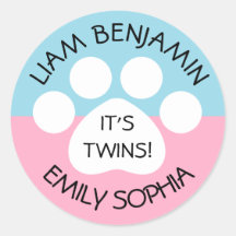 Baby shower - Jumeaux Fraternal - Thème Empreinte 