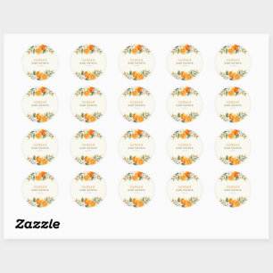 Sticker Rond Baby Shower Little Cutie au Citron Aquarelle