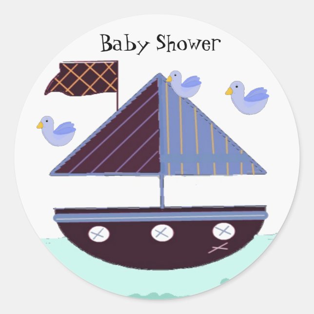 Sticker Rond Baby-shower Marin (Devant)