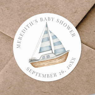 Sticker Rond Baby shower marin