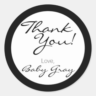 Sticker Rond Baby shower Merci Personnaliser Personnaliser Pers