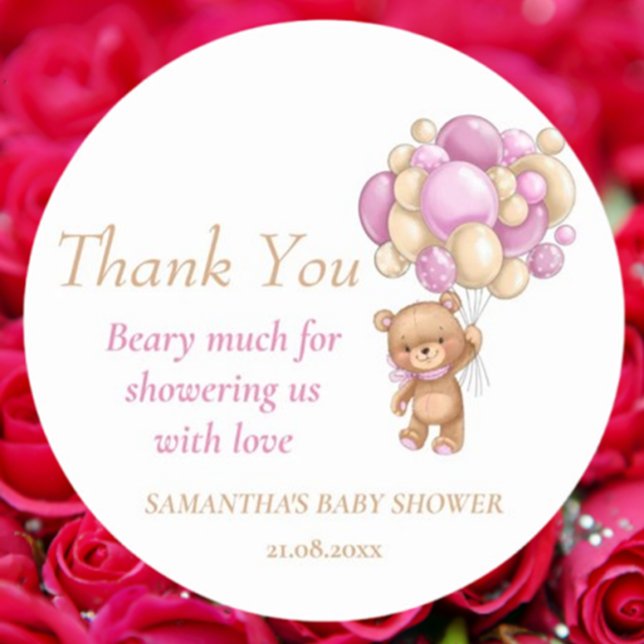 Sticker Rond Baby shower Merci pour célébrer avec nous (perfect for baby shower thank-you notes. Celebrate in style and make memories last!)