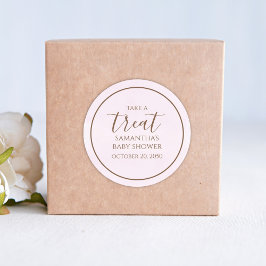 Sticker Rond Baby shower mignon Calligraphie Script traitement 