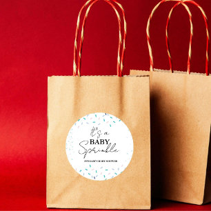 Sticker Rond Baby shower minimaliste d'arrosage pour bébés