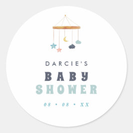 Sticker Rond Baby shower mobile moderne pour bébé