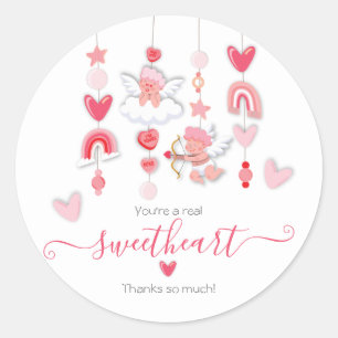 Sticker Rond Baby shower mobile Valentine Sweetheart