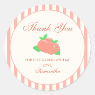 Sticker Rond Baby shower moderne Sweet Little Peach