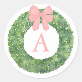 Sticker Rond Baby shower Monogramme Enveloppe Phoques bébé rose