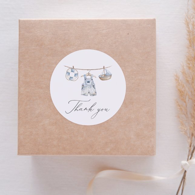 Sticker Rond Baby shower Nautical Boy (Créateur téléchargé)