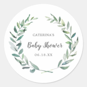 Sticker Rond Baby shower neutre pour les femmes Couronne de ver