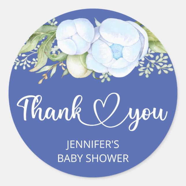 Sticker Rond Baby shower ours bébé en peluche (Devant)