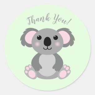 Sticker Rond Baby shower Ours de Koala
