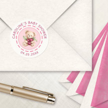 Baby Shower Ours en Cerise