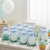 Baby shower ours en peluche aquarelle bleue et ver